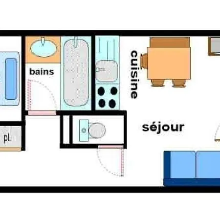 Appartement - 4 Pers, 29 M2, 2/1 *